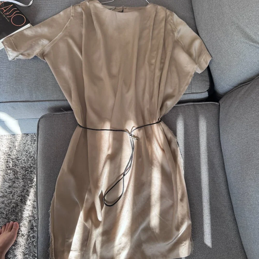 Acne Studios Bacall beige champagne mini dress FR 34 US 2 - Picture 6 of 13